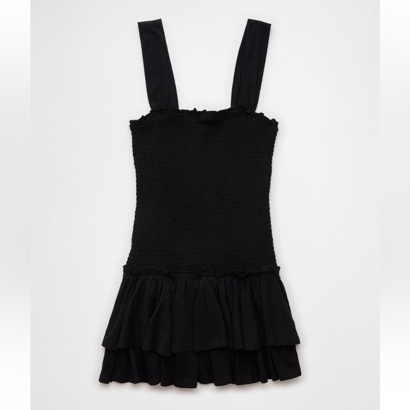 American Eagle Sunchaser Knit Smocked Drop Waist Mini Dress - Picture 4 of 5